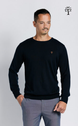 Herren Pullover aus Tencel von Wood Fashion in dunkelblau