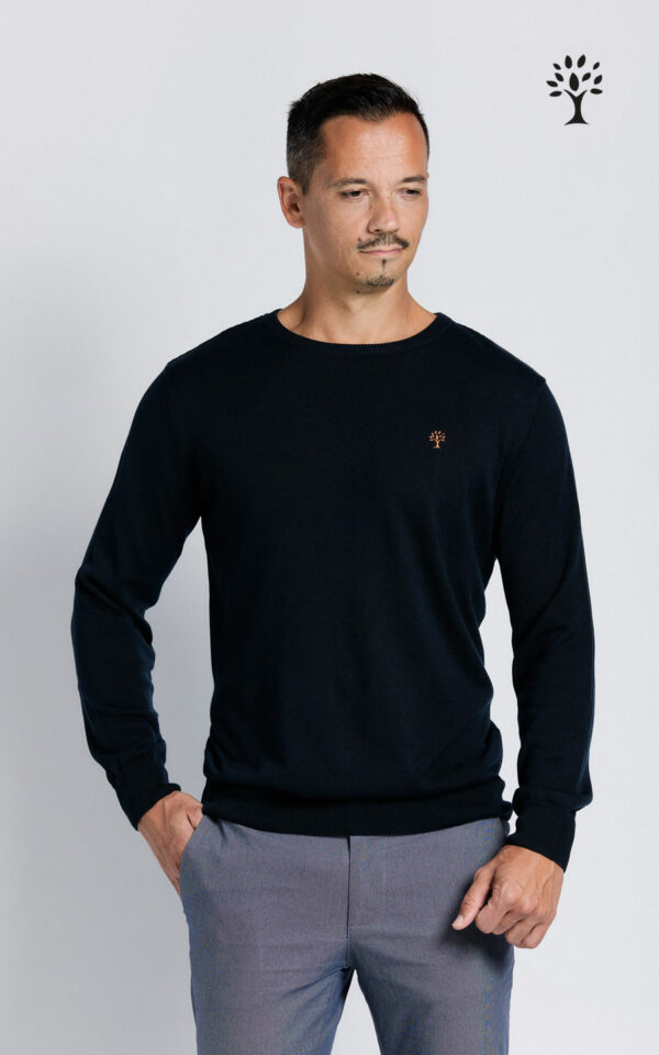 Herren Pullover aus Tencel von Wood Fashion in dunkelblau