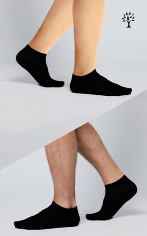 Sneakers-Socken aus Tencel, Holz von Wood Fashion in schwarz